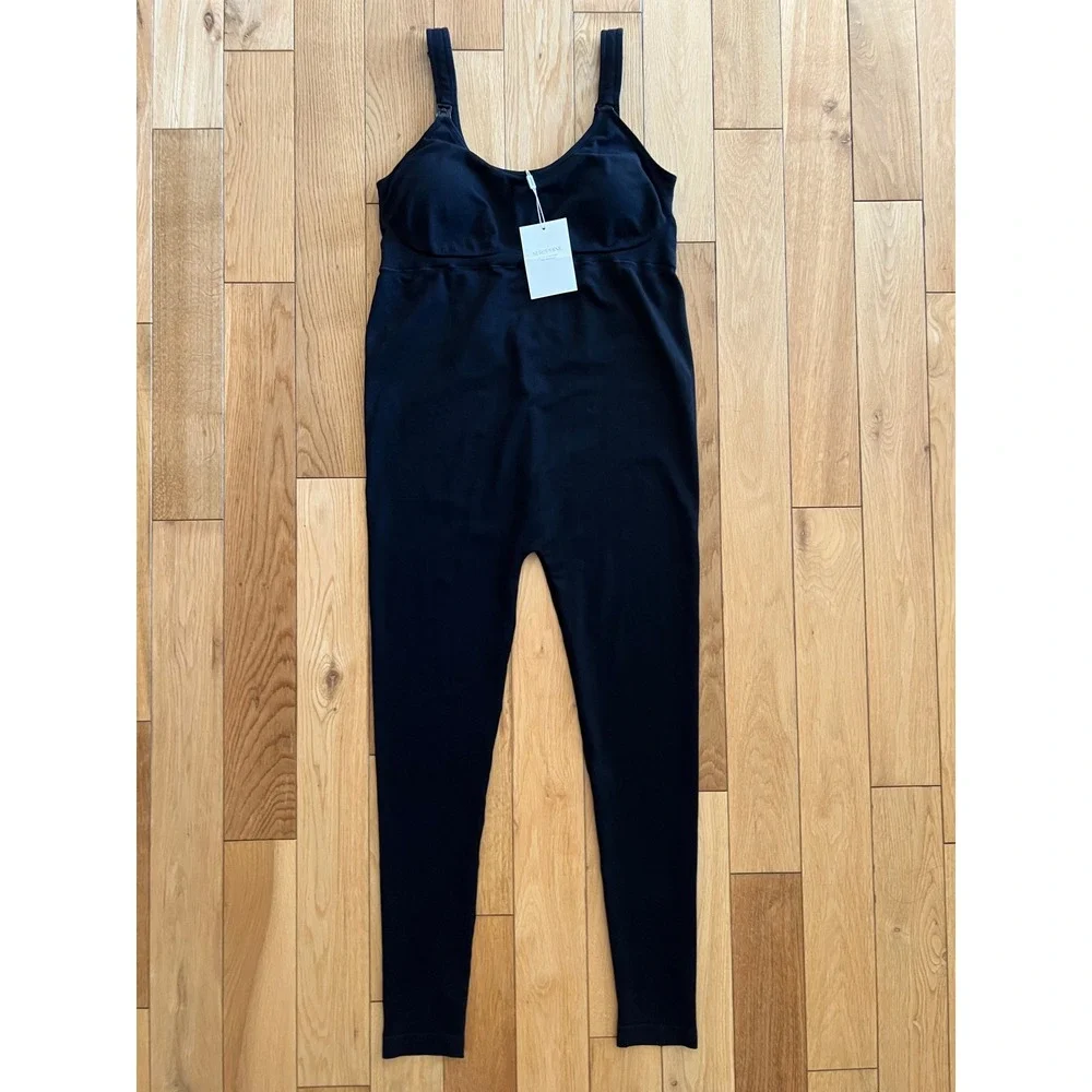 NEW Seraphine All In One Nursing Jumpsuit Black Stretch Womens Size L